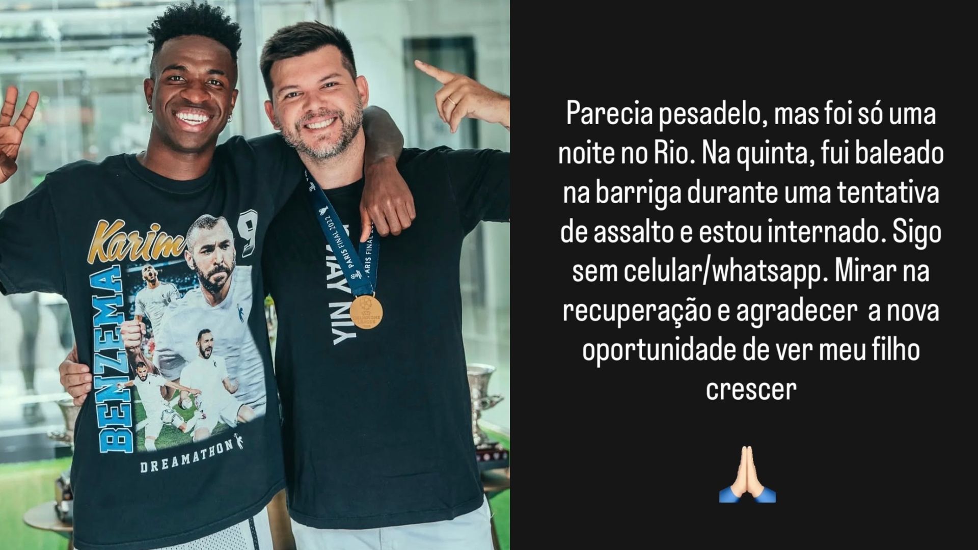 Assessor de Vini Jr. e Paquetá baleado em assalto no RJ