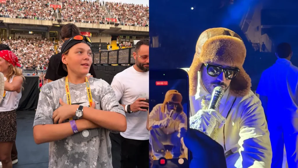 Filho de Neymar aproveita show de Bad Bunny na Espanha