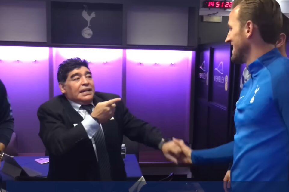 “Faça assim”: dicas de Maradona para Kane marcar mais gols