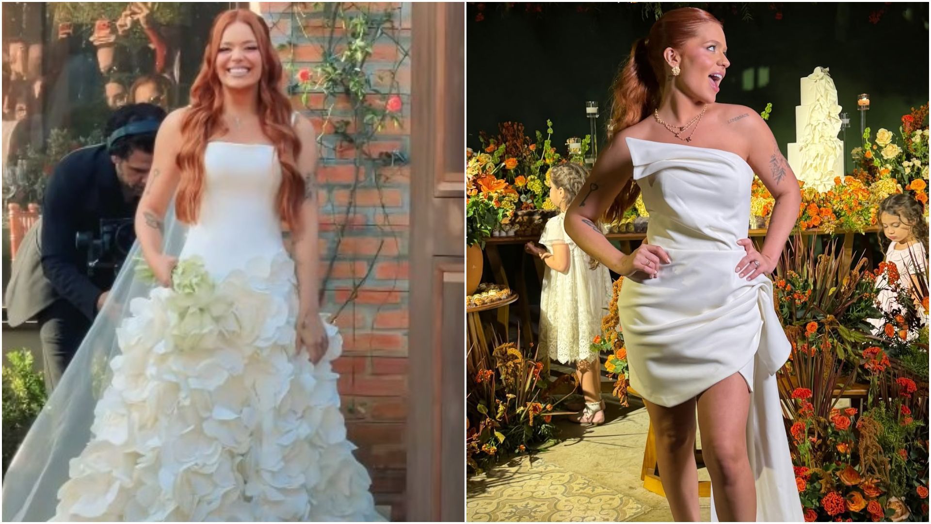 Viih Tube usa dois vestidos em casamento com detalhes fofos