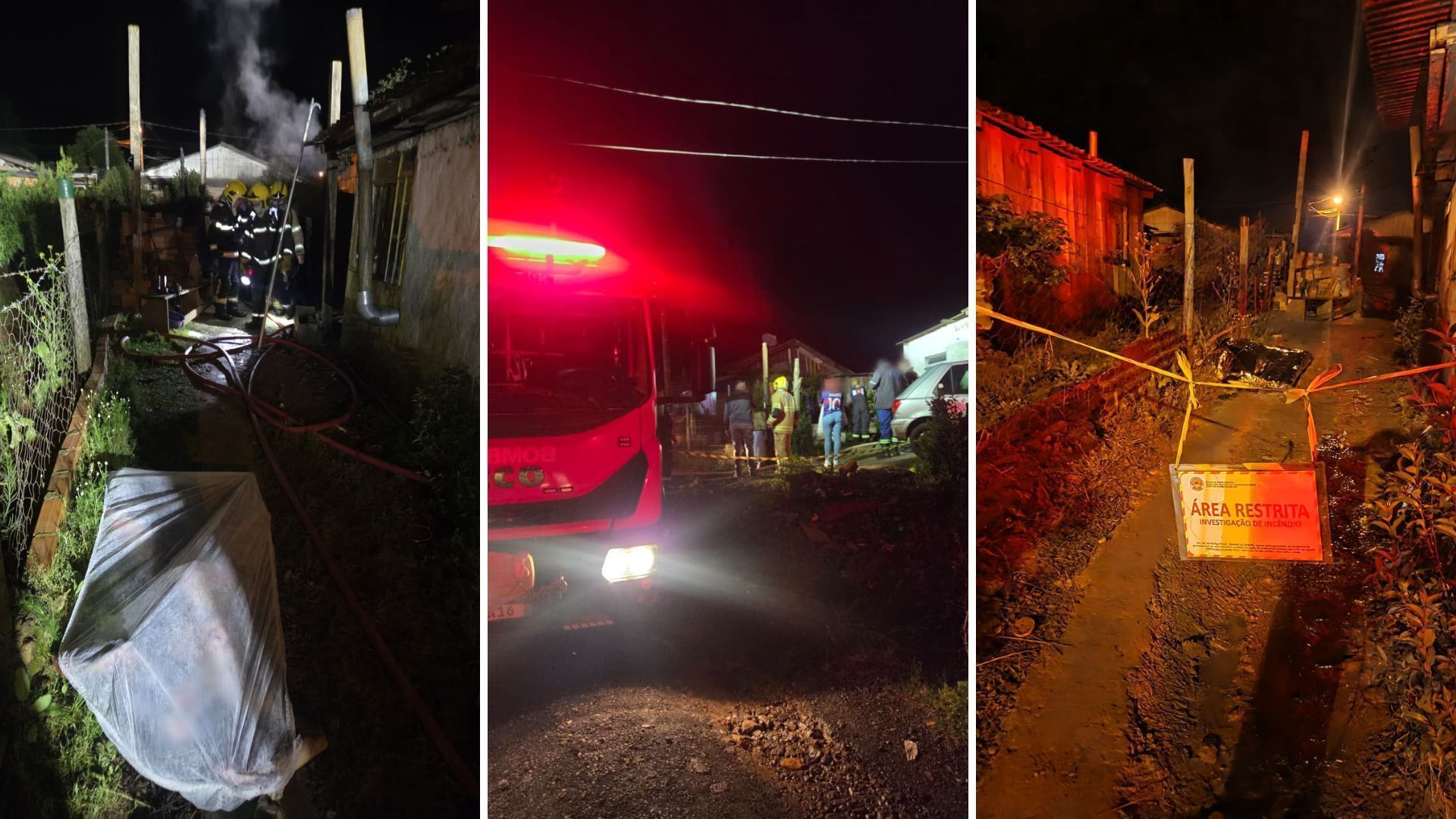Jovem e pai morrem em incêndio em SC; brutal crime em investigação