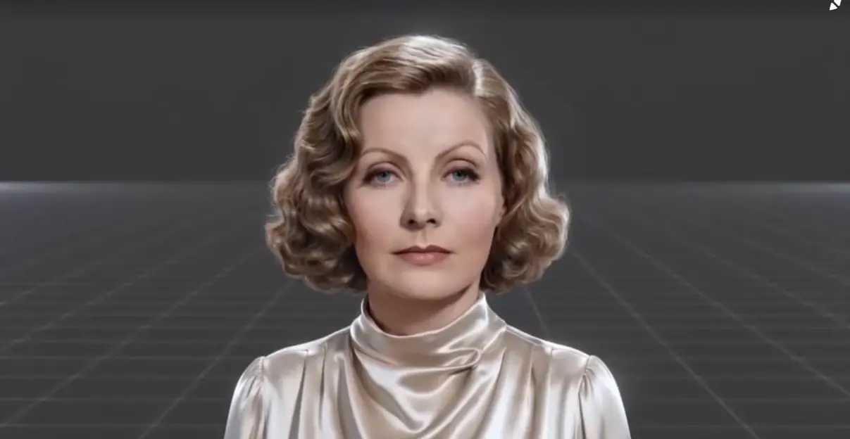 IA traz atriz Greta Garbo de volta para campanha publicitária impactante